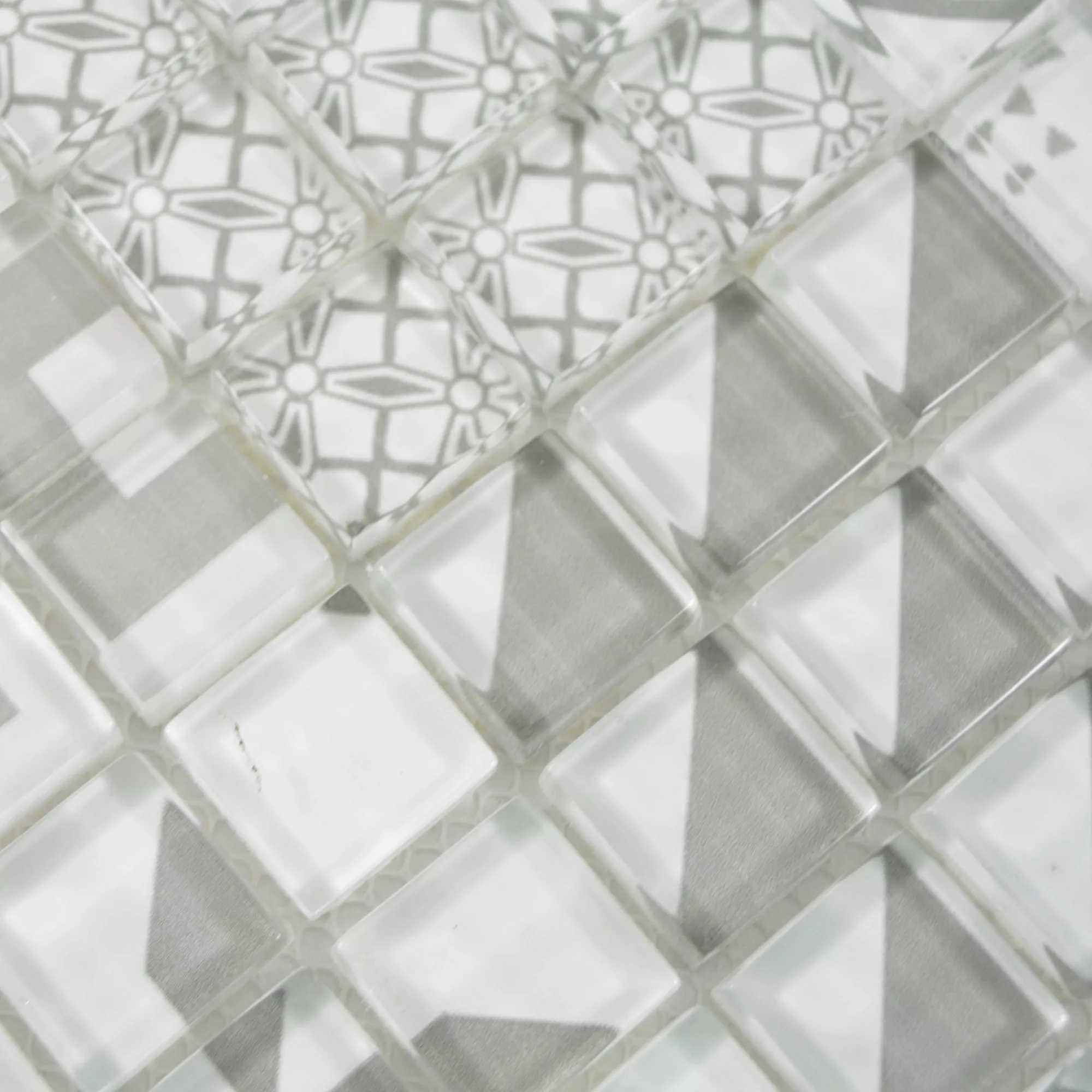 Glass Mosaic Retro Tiles Noya Vintage Grey