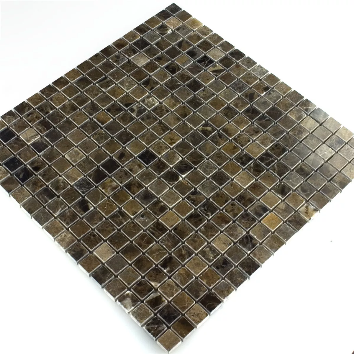 Sample Mosaic Tiles Marble Brown Polished 