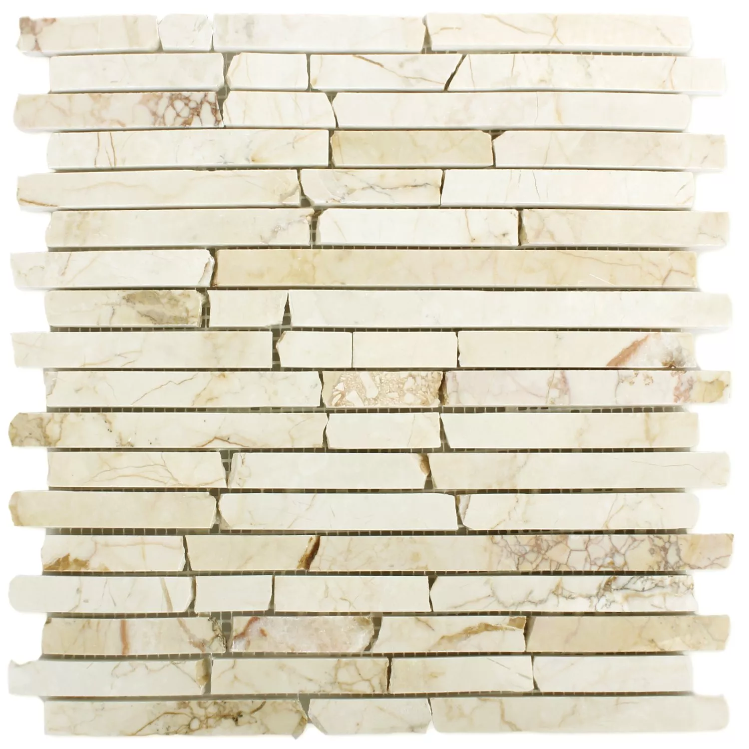 Sample Marble Brick Mosaic Tiles Golden Cream Polished