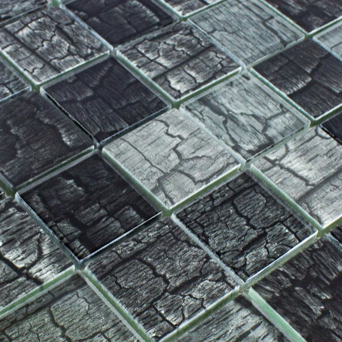 Glass Mosaic Tiles Saraland Black
