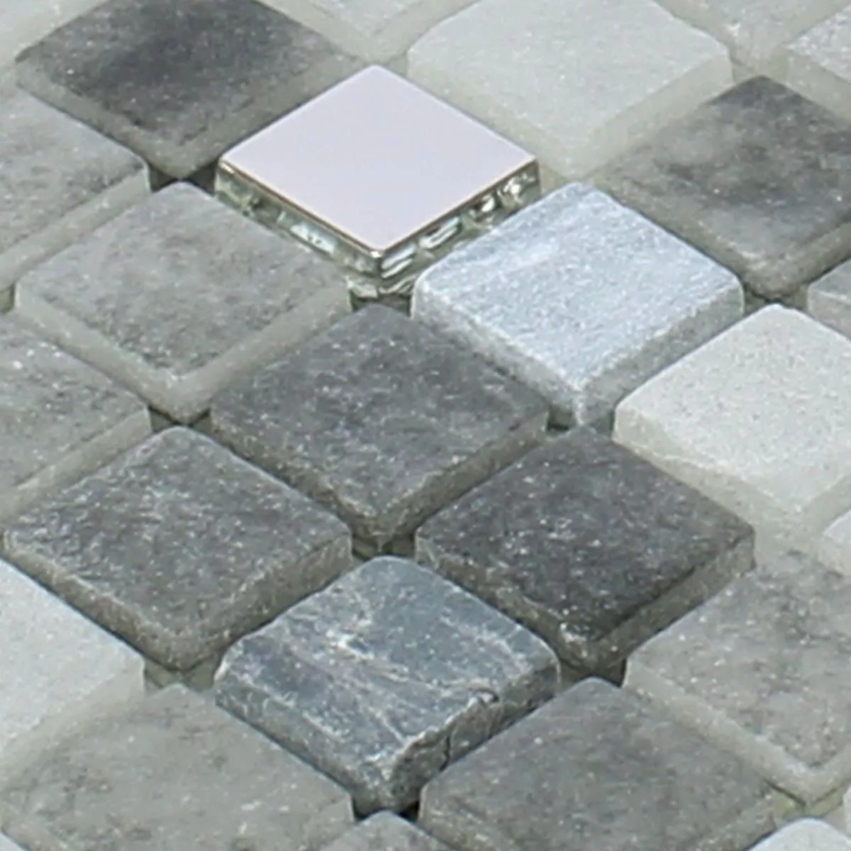 Sample Mosaic Tiles Glass Natural Stone Mix Freyland Black