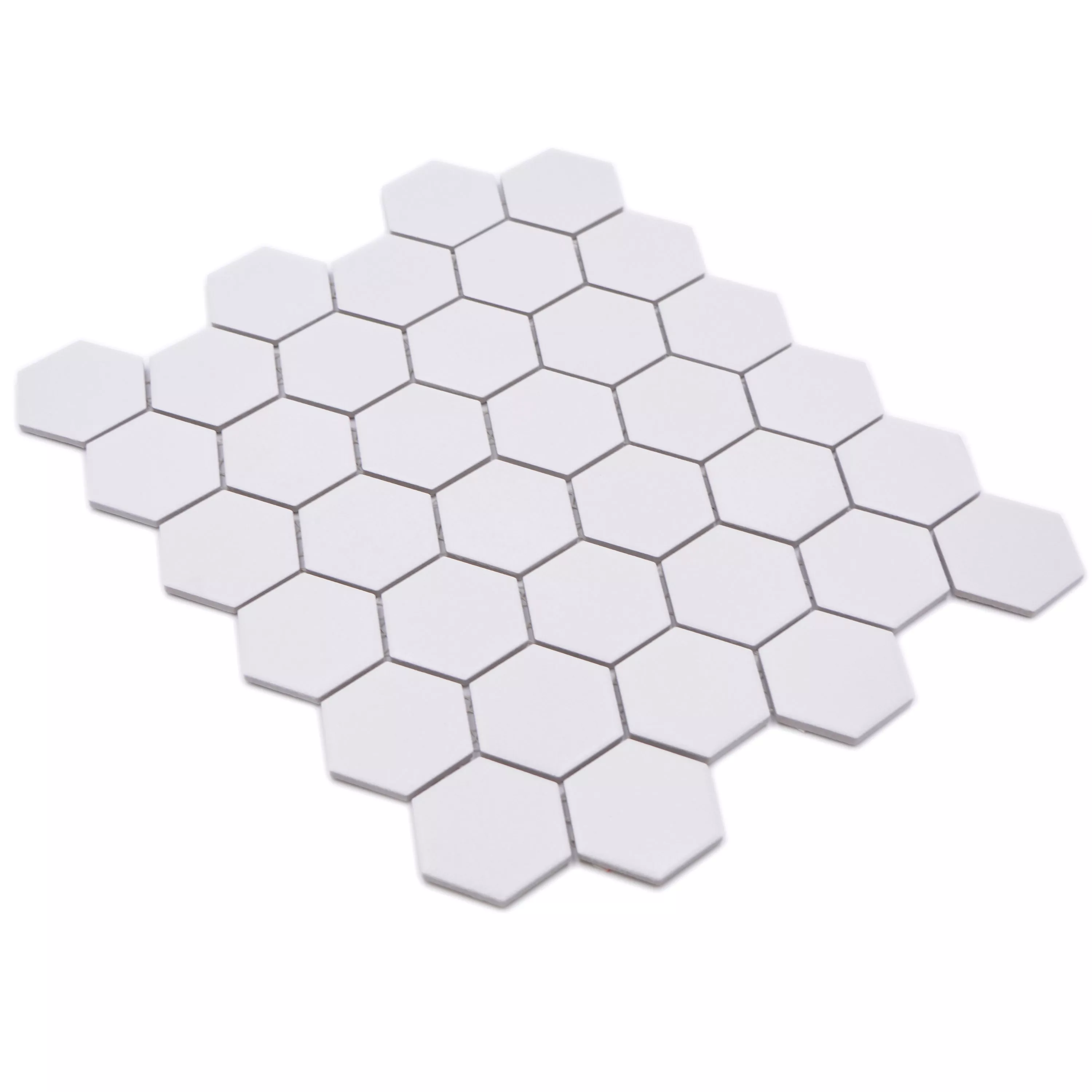 Sample Ceramic Mosaic Bismarck R10B Hexagon White H51