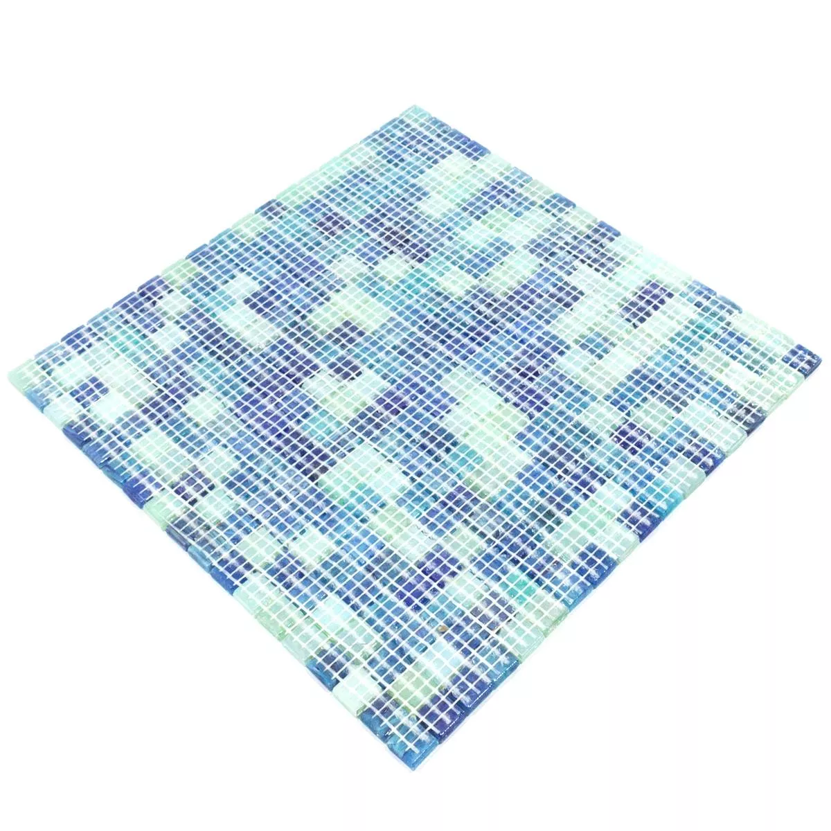 Sample Glass Mosaic Tiles Carla Blue Cyan