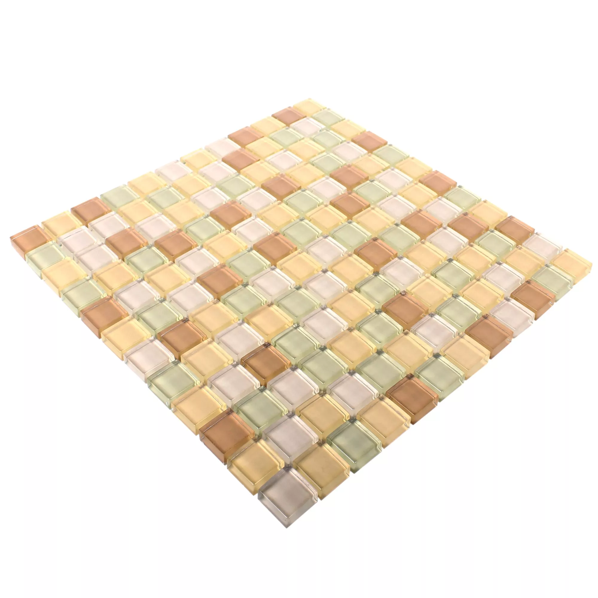 Mosaic Tiles Glass 23x23x8mm Beige Mix