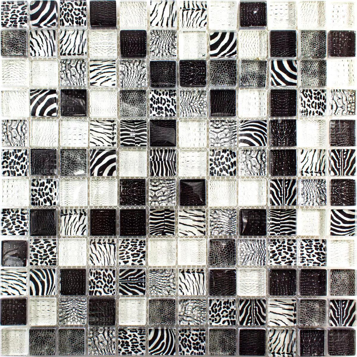 Sample Glass Mosaic Tiles Safari Black 23