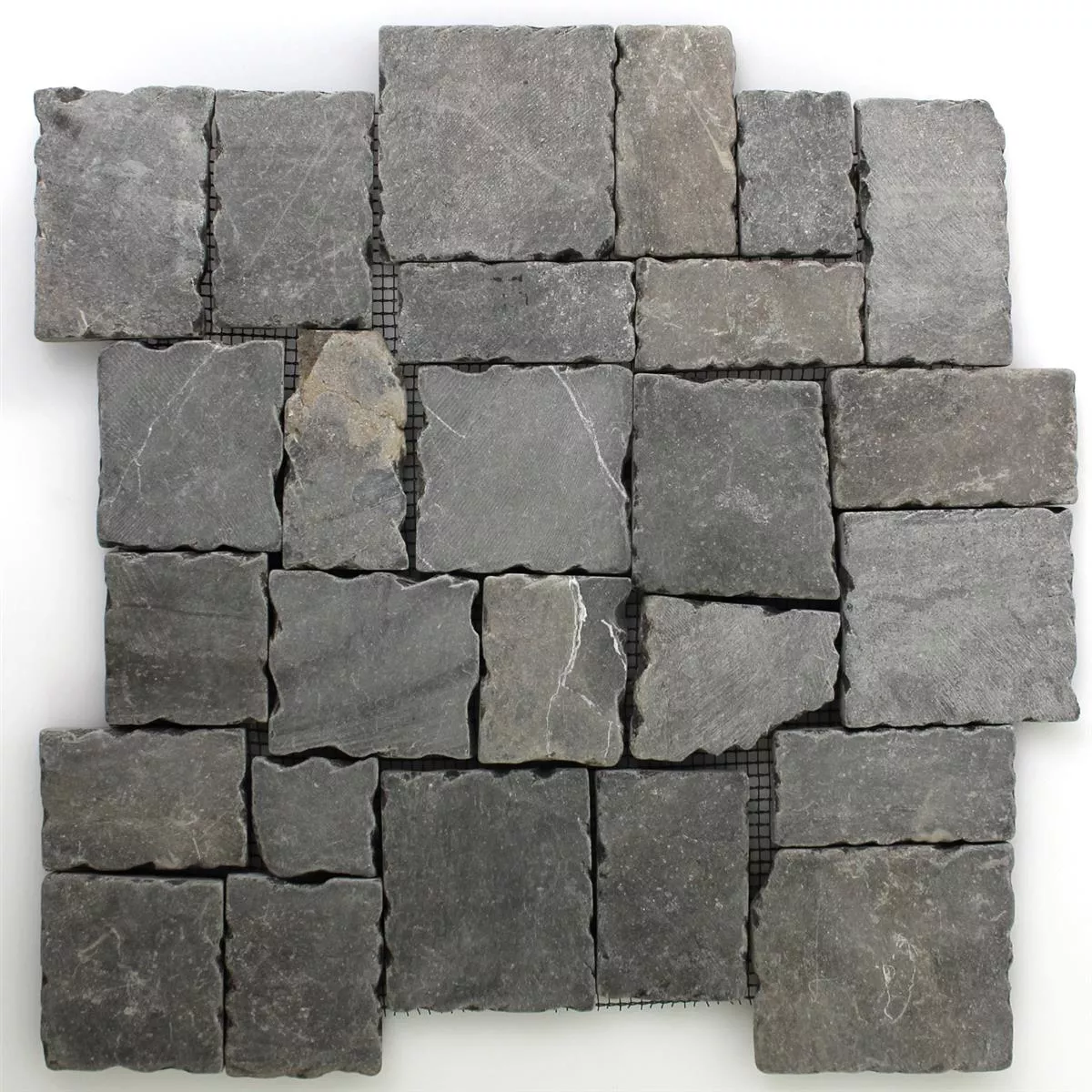 Sample Mosaic Tiles Natural Stone Anthracite Drummed