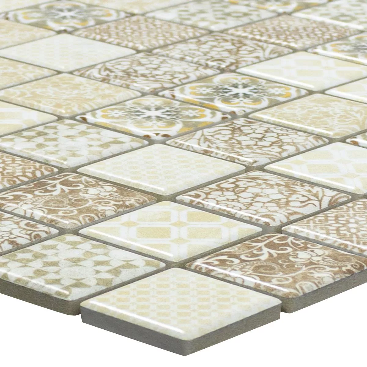 Ceramic Mosaic Tiles Fiorenza Retro Optic Beige Ceramic Mosaic Tiles Fiorenza Retro Optic Beige