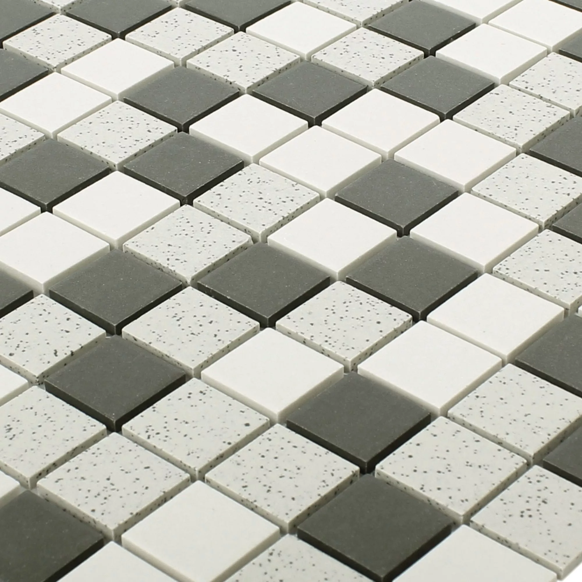 Sample Ceramic Mosaic Tiles Monforte Black Grey Square