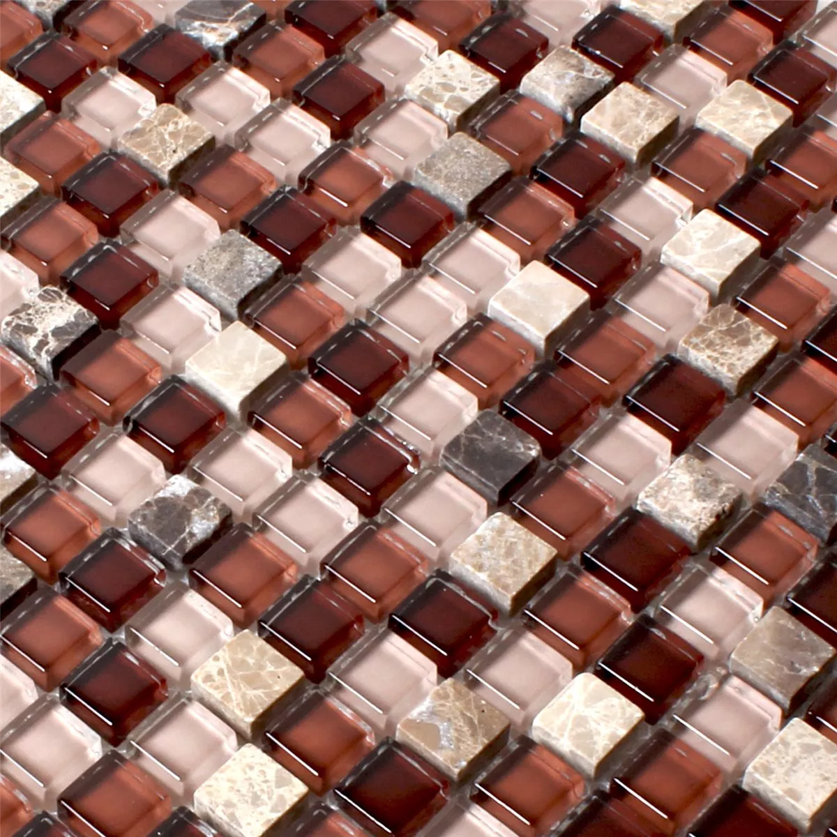 Mosaic Tiles Glass Marble Brown Mix