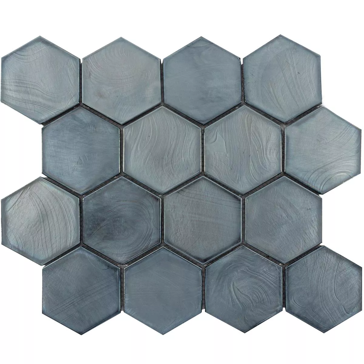 Sample Glass Mosaic Tiles Andalucia Hexagon Black