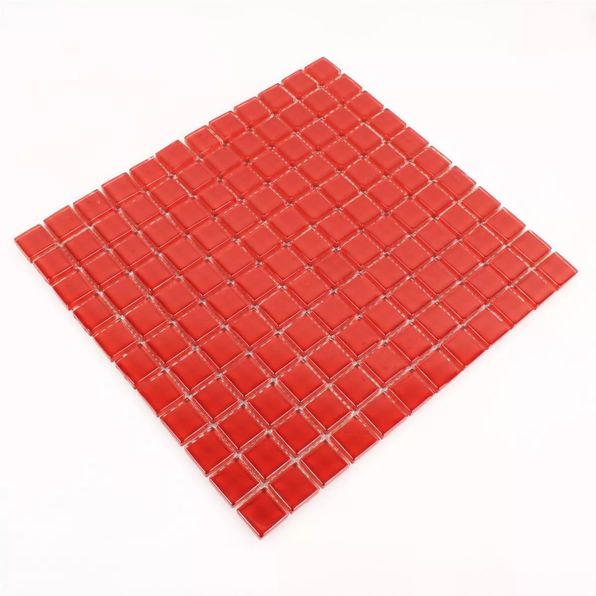 Sample Mosaic Tiles Glass Red Uni