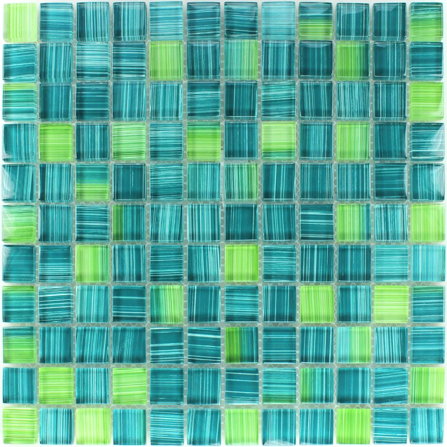 Sample Striped Crystal Mosaic Tiles Glass Green
