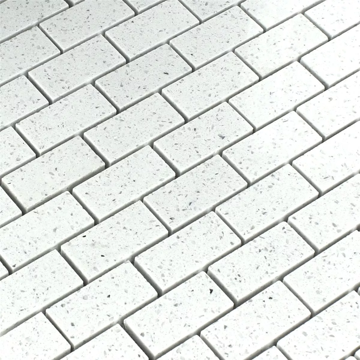 Sample Mosaic Tiles Resin Quartz White