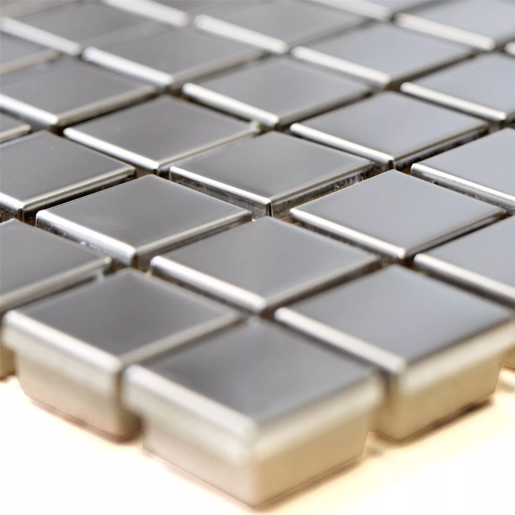 Stainless Steel Mosaic Tiles Magnet Glossy Square 15