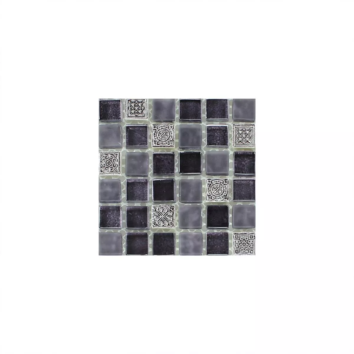 Sample Mosaic Tiles Glass Natural Stone Ornament Purple Mix