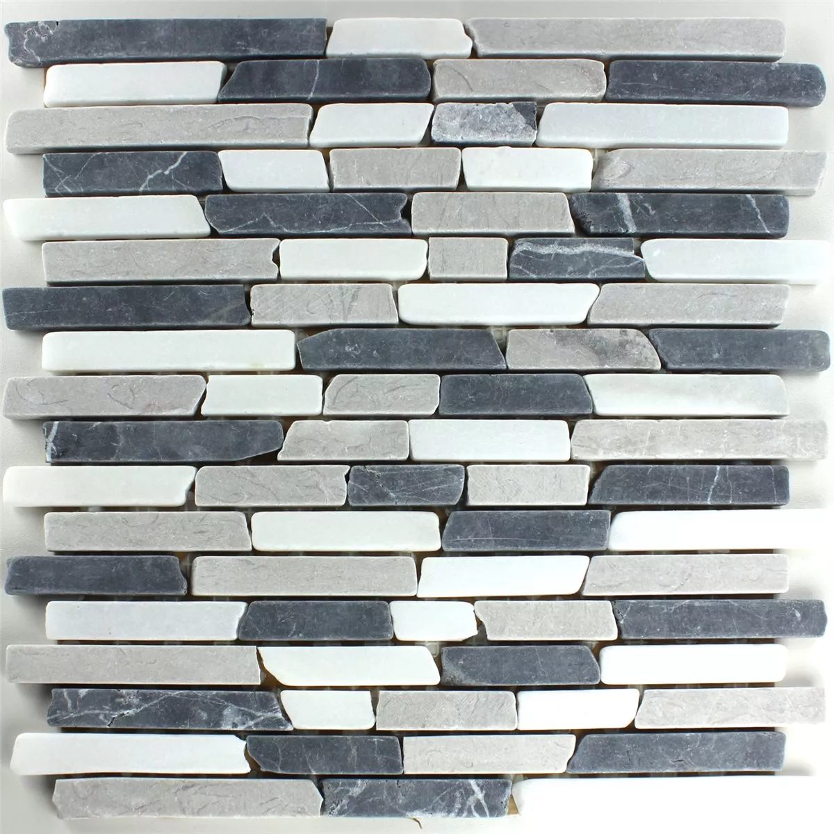 Sample Mosaic Tiles Marble Botticino Grey Brick