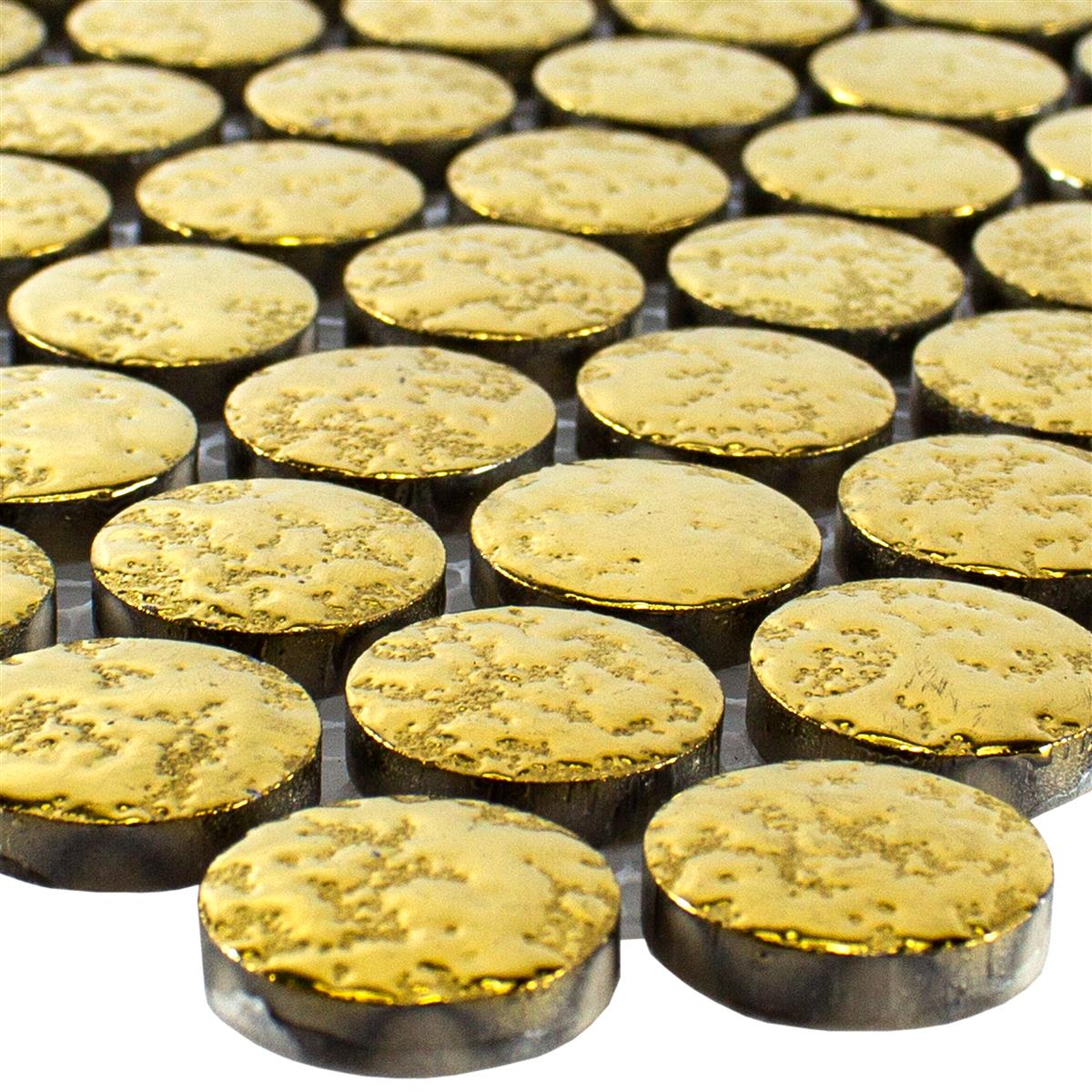 Ceramic mosaic button tiles