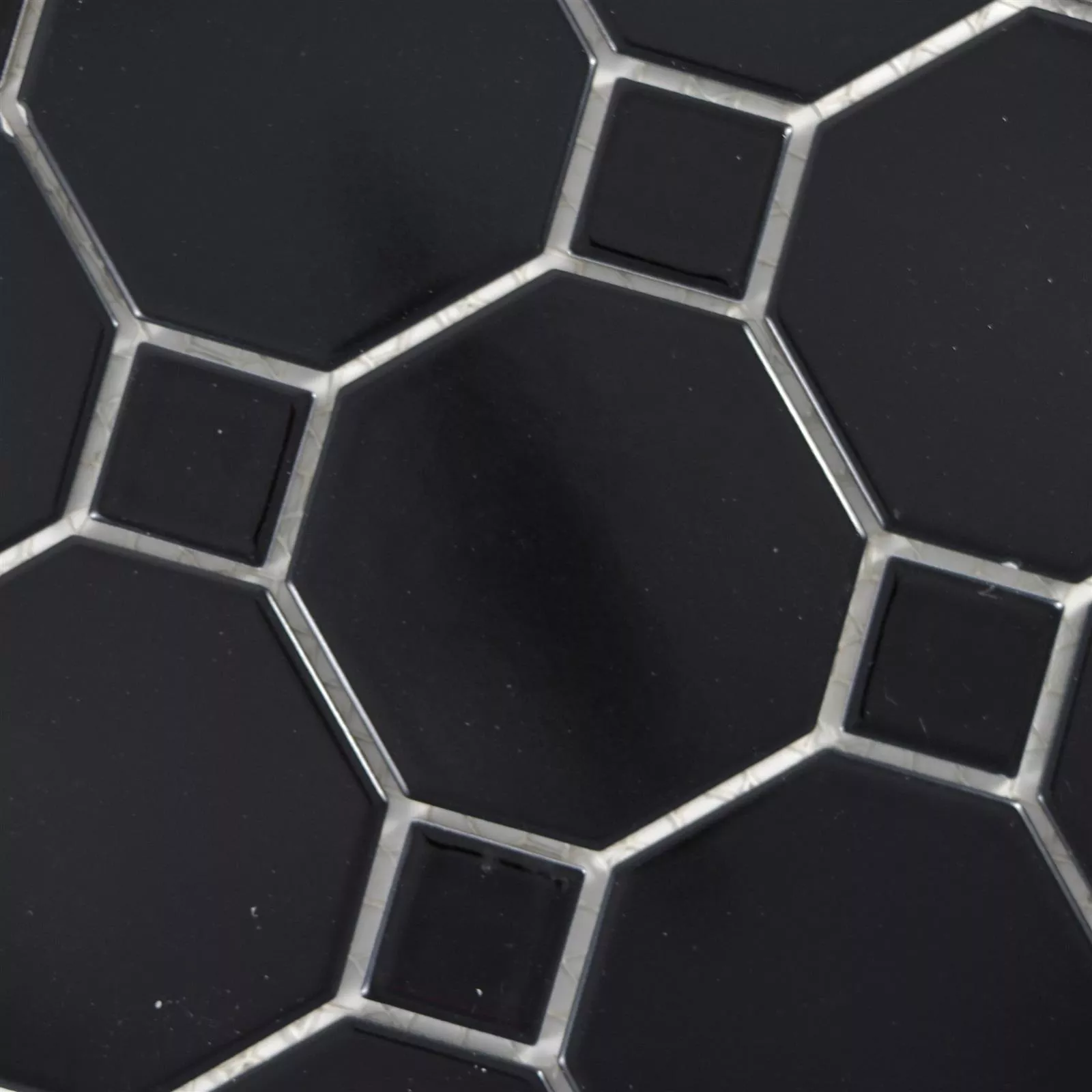 Sample Ceramic Mosaic Tiles Octagon Fürstenberg Black