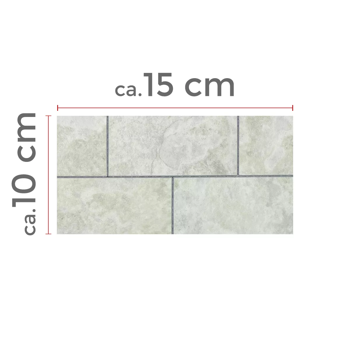 Sample Vinyl Mosaic Tiles Freeport Stone Optic Self Adhesive Light Grey