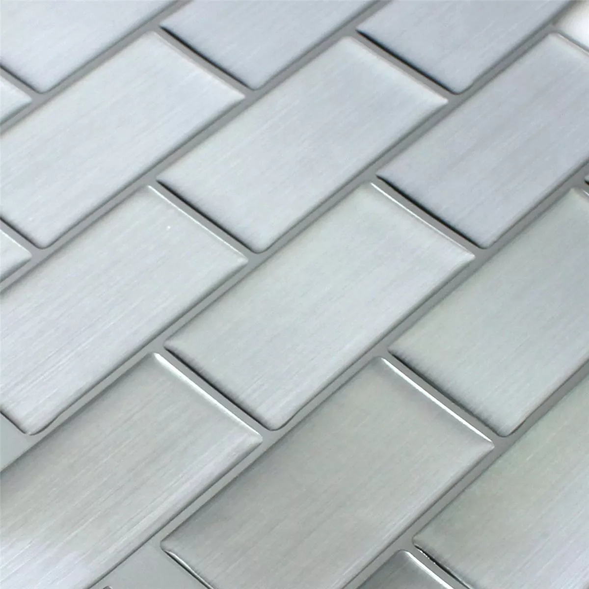 Mosaic Tiles Vinyl Stainless Steel Optic Silver