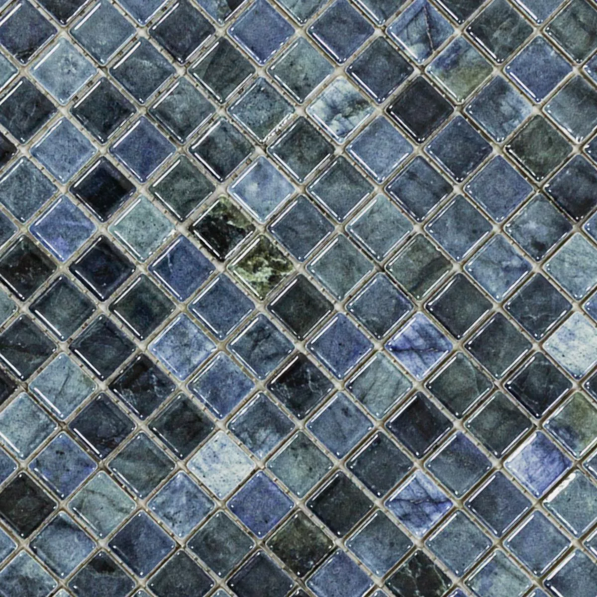 Ceramic Mosaic Tiles Elysium Marble Optic Blue 12