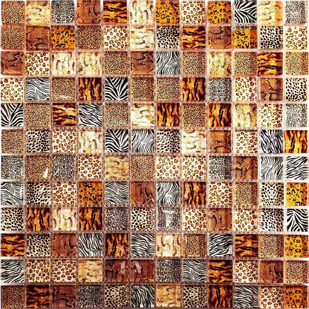 Sample Glass Mosaic Tiles Safari Beige 23