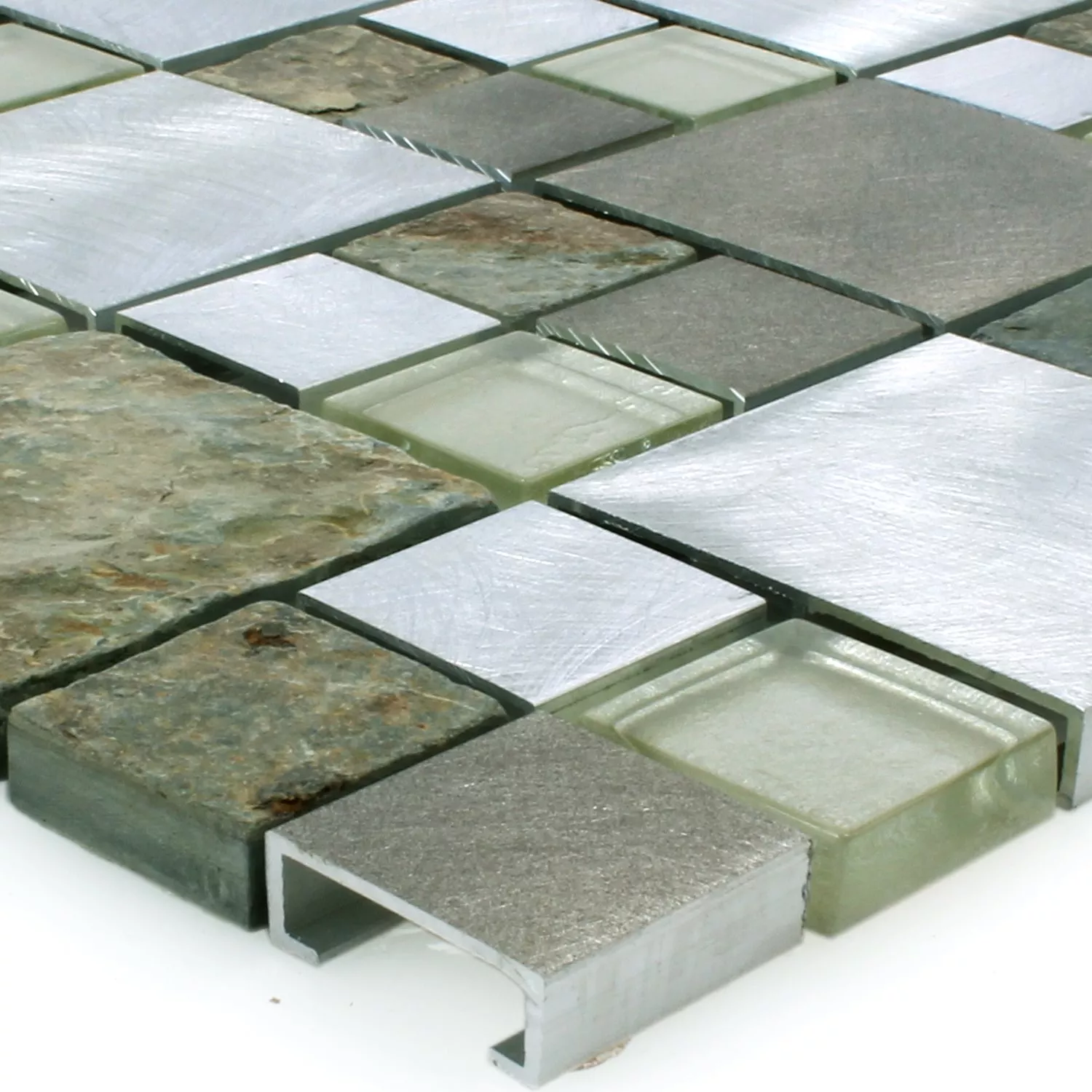 Sample Aluminium Alu Metall Mosaik Fliese Braun Kupfer