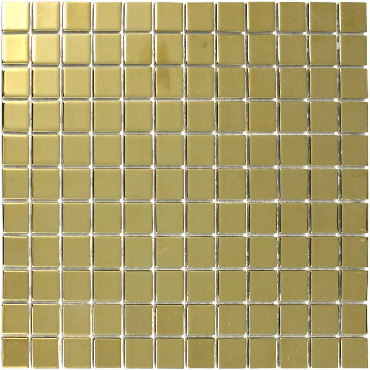Mosaic Tiles Glass Gold Uni 25x25x4mm