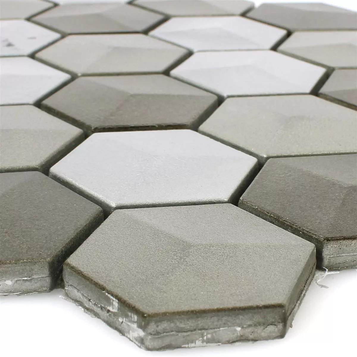 Mosaic Tiles Hexagon Kandilo Brown Silver