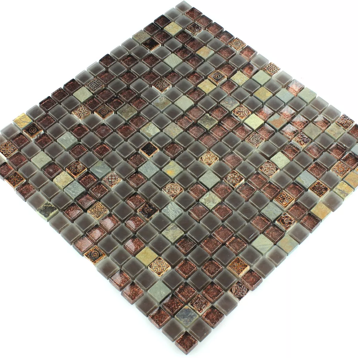 Glass Limestone Quartzite Mosaic Tiles Glitter 15x15x8mm