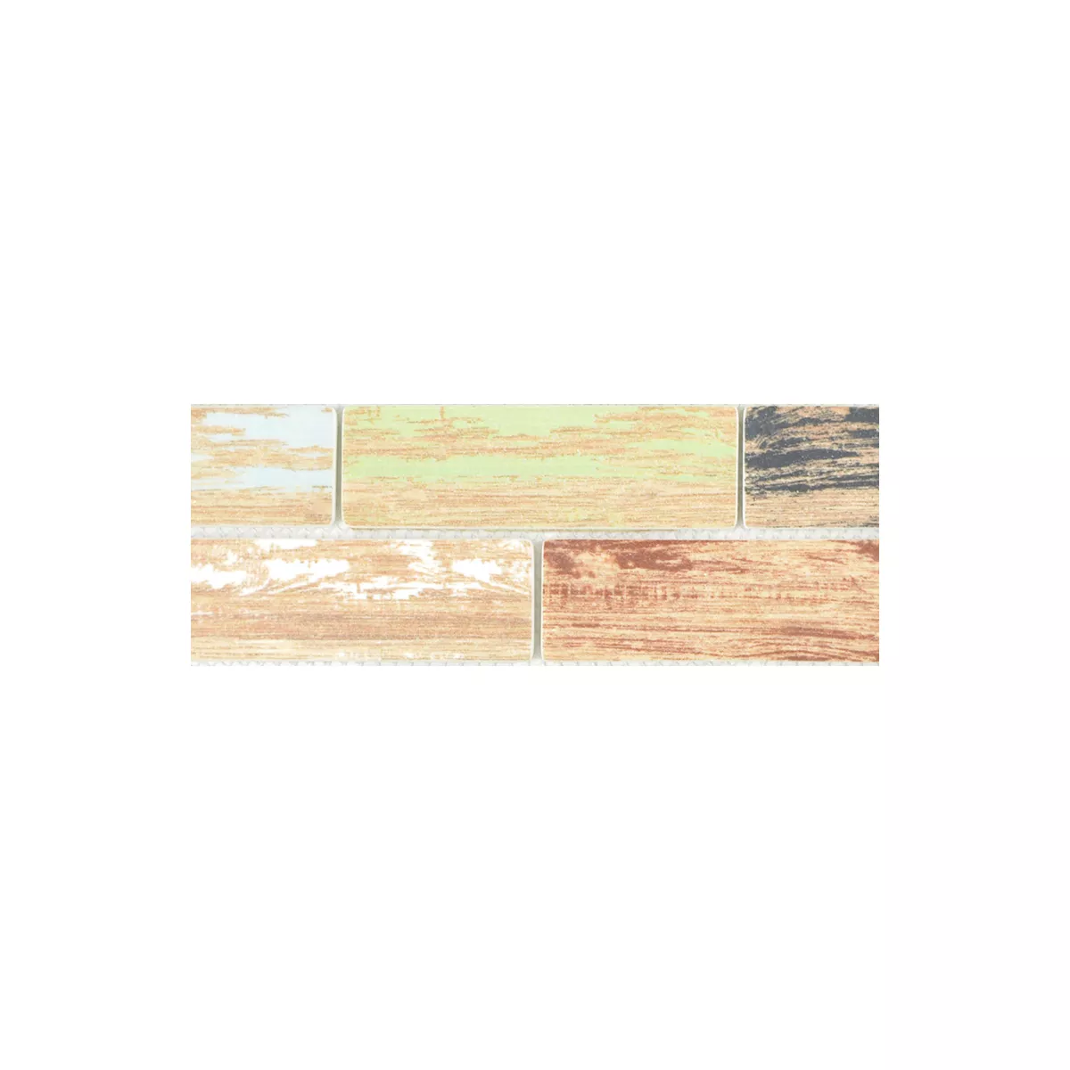 Sample Glass Mosaic Tiles Lunatic Wood Optic Colored