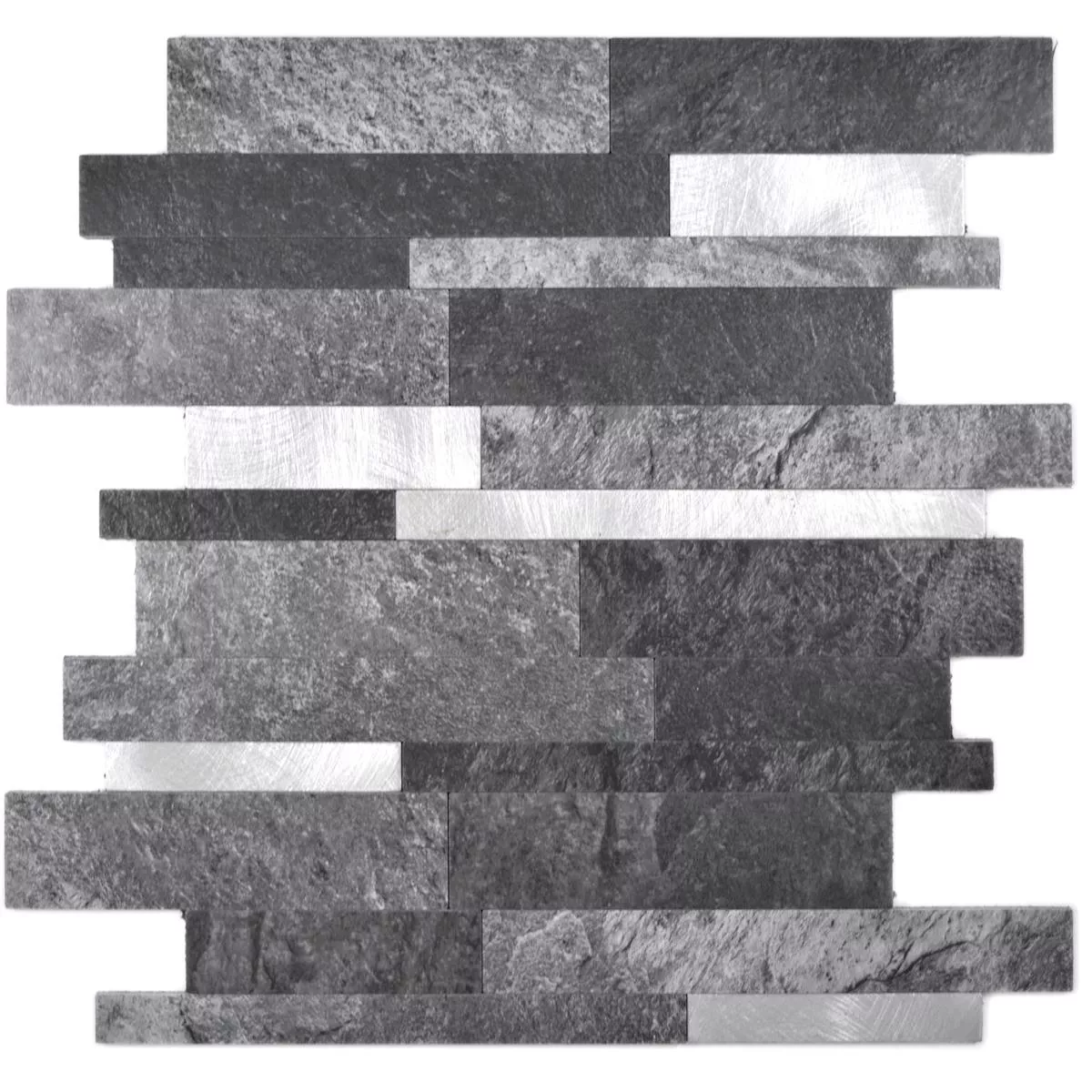 Vinyl Mosaic Tiles Mirbach Self Adhesive Black Silver