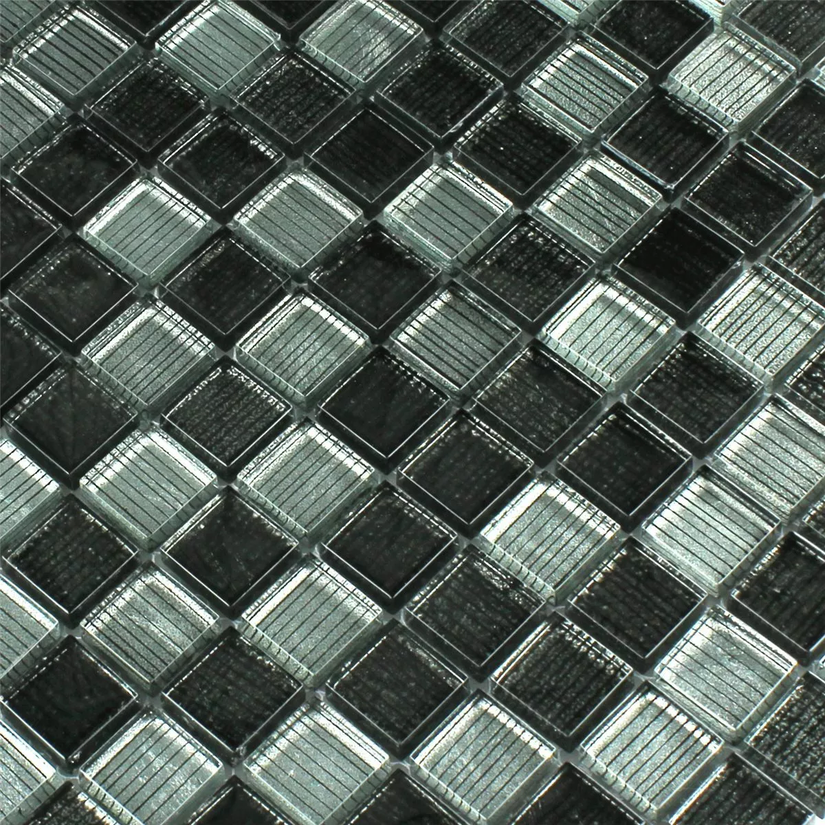 Sample Mosaic Tiles Glass Black Grey