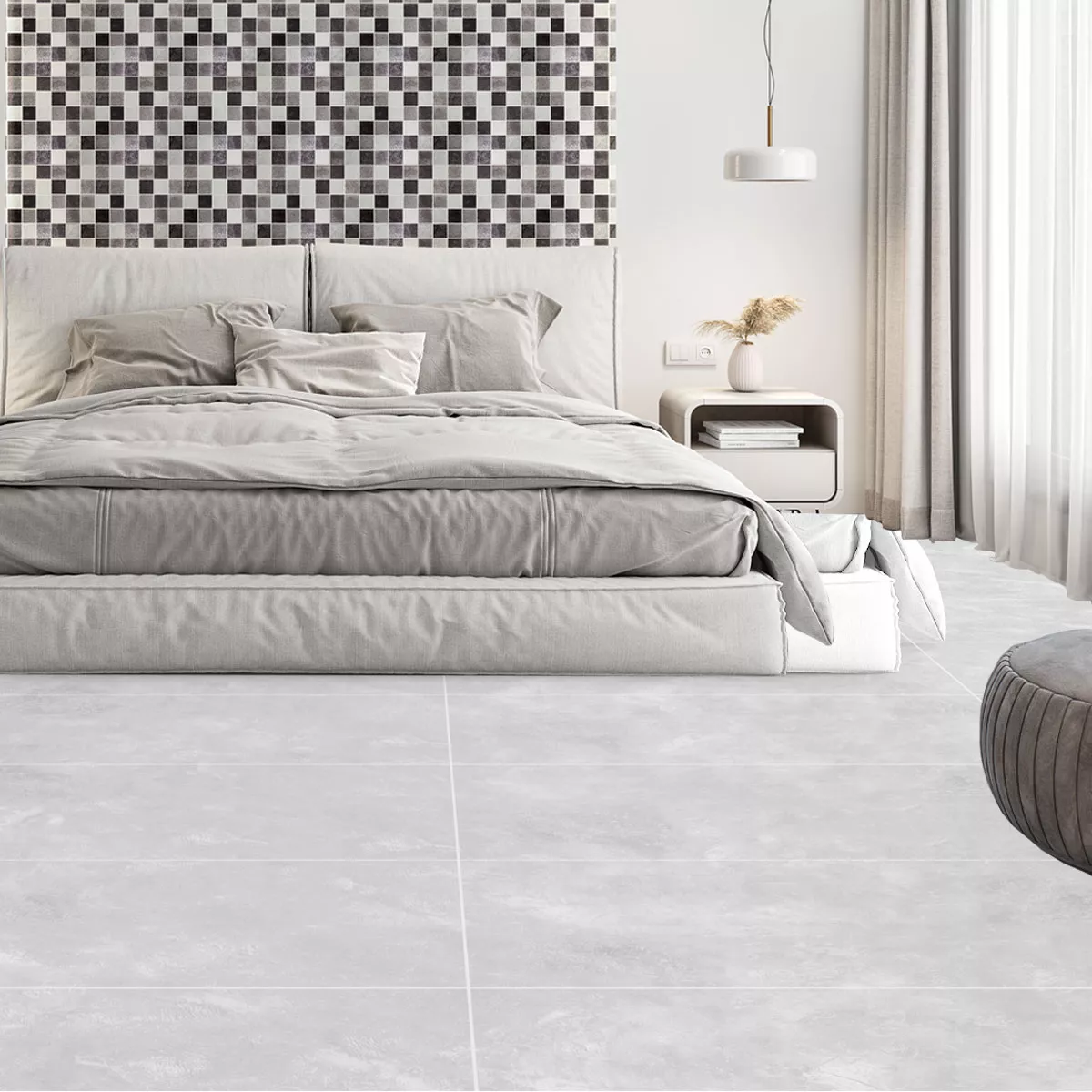 Floor Tiles Cortina Beton Optic Mat Light Grey 60x120cm