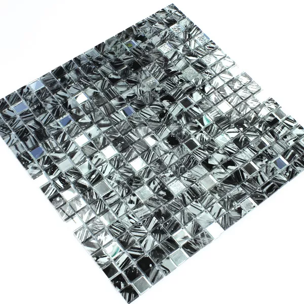 Sample Mosaic Tiles Glass Mirror Grey Marbled 