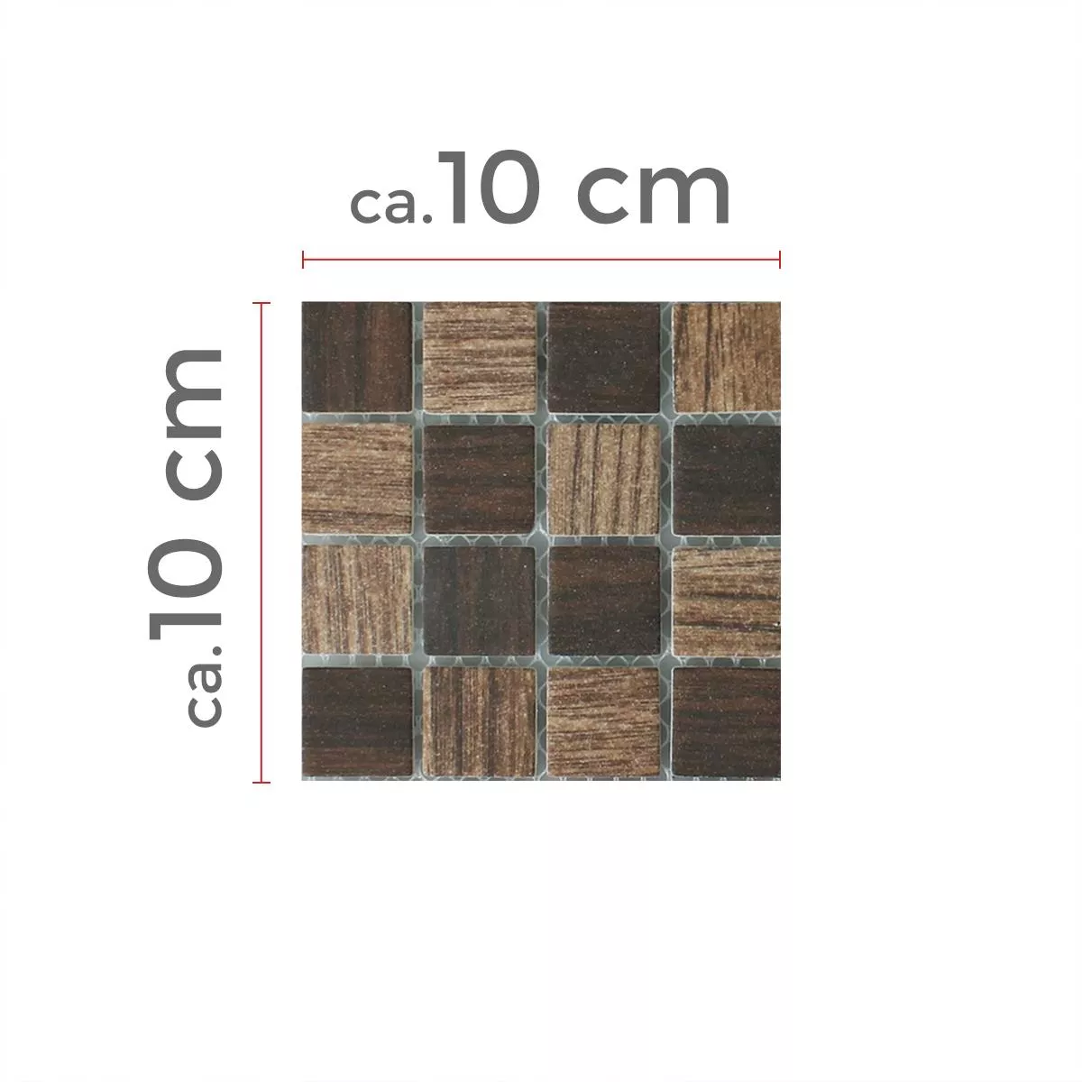 Sample Mosaic Tiles Glass Valetta Wood Structure Dark Brown