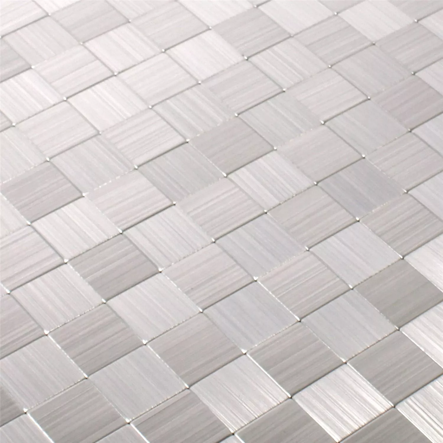 Mosaic Tiles Metal Self Adhesive Mikros Silver Square 25