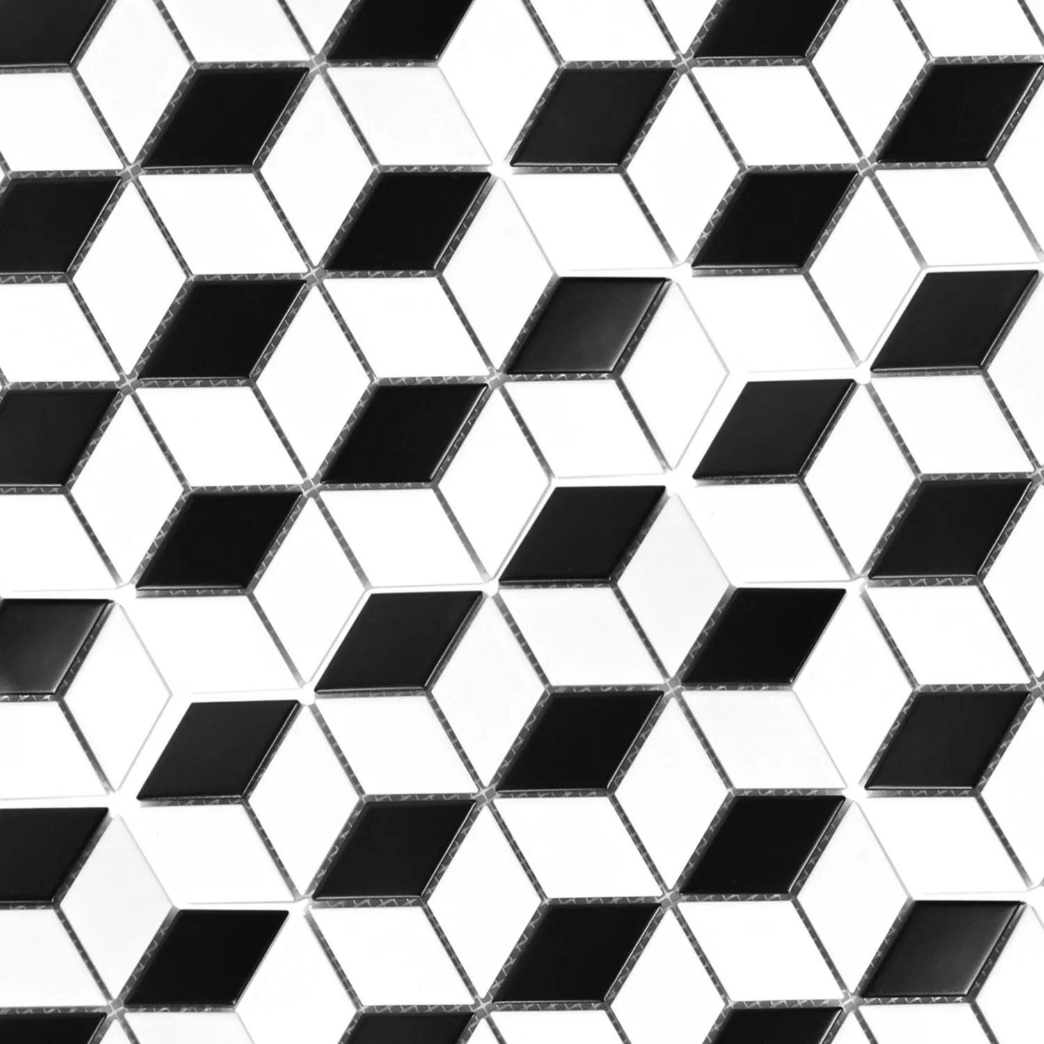 Sample Ceramic Mosaic Kosmos 3D Cube Black Blanc