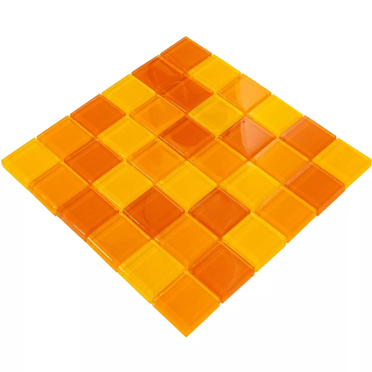 Glass Mosaic Tiles Glasgow Orange Mix