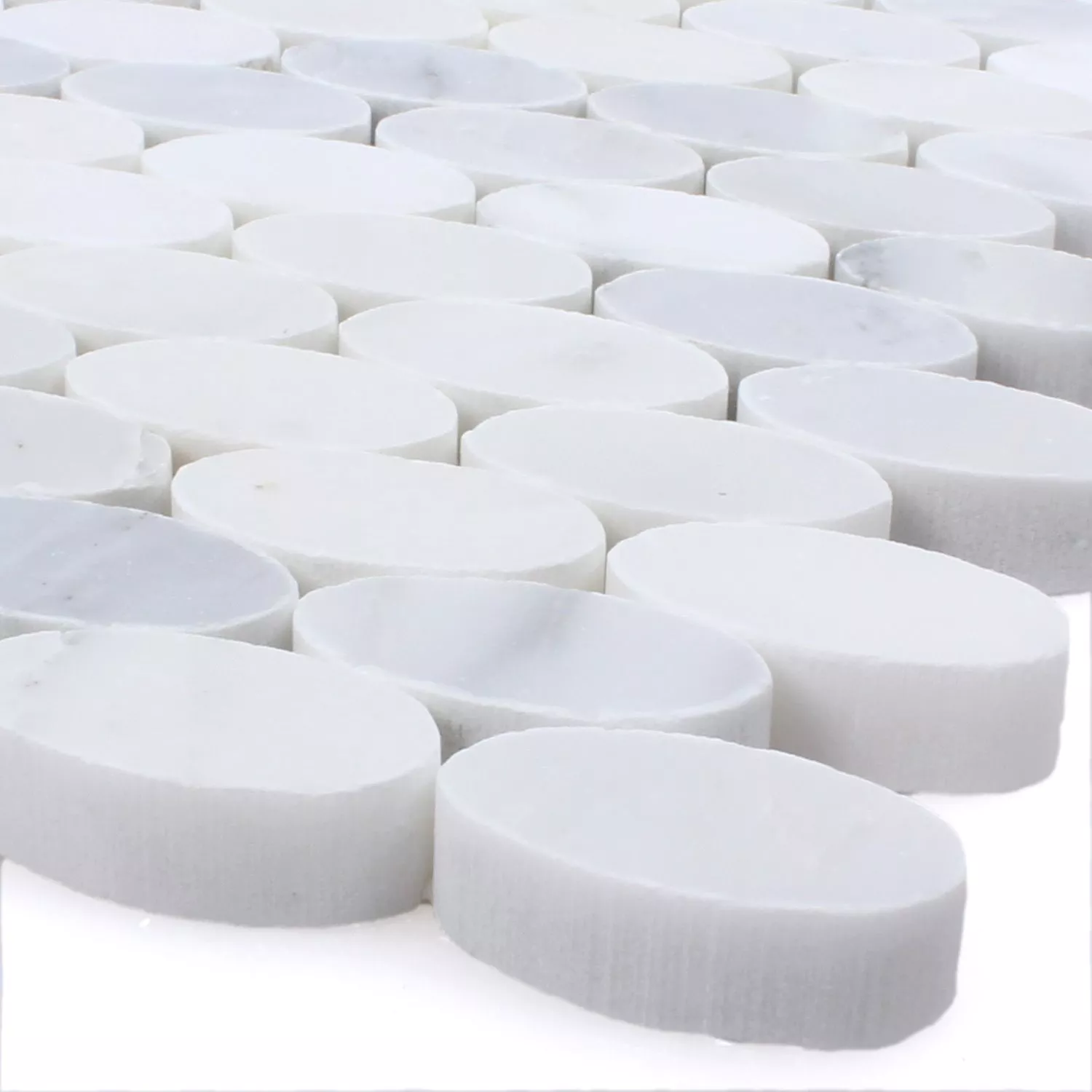 Sample Mosaic Tiles Natural Stone Everest Oval White
