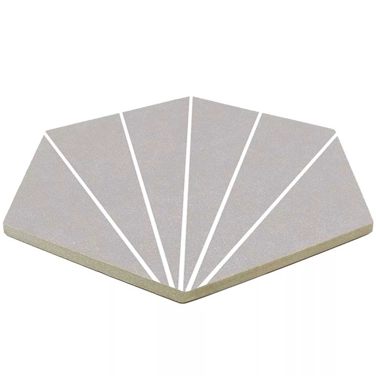 Porcelain Stoneware Tiles Millennium Hexagon 3D Optic Light Grey 22,5 x 25,9cm