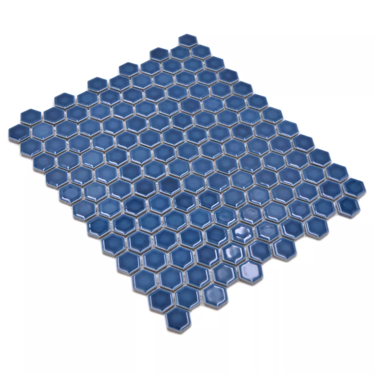 Sample from Ceramic Mosaic Salomon Hexagon Blue Green H23