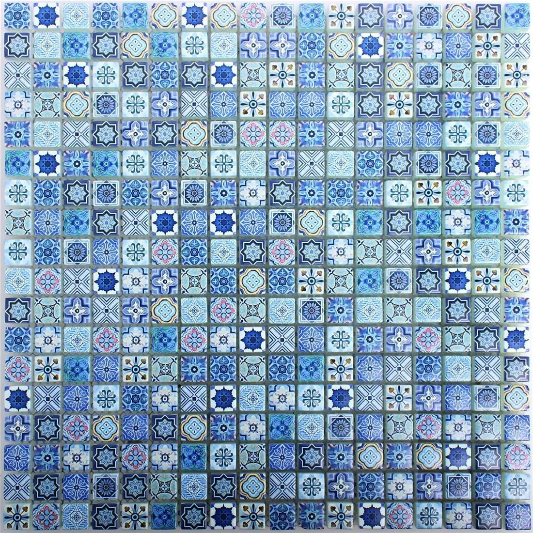 Sample Glass Mosaic Tiles Marrakech Blue