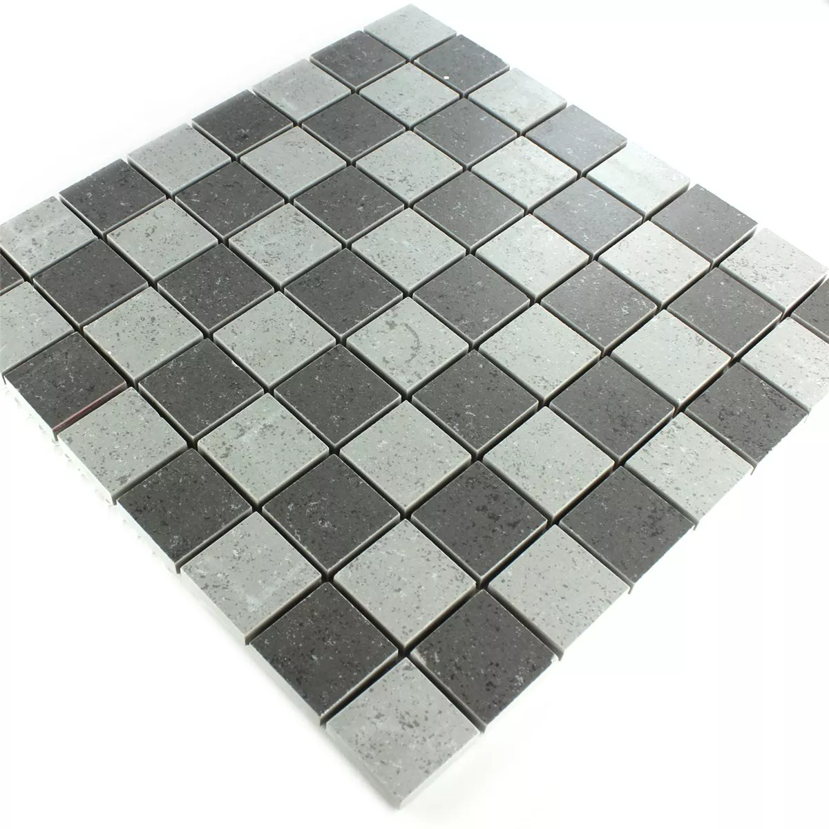 Mosaic Tiles Chess Board Grey Mat