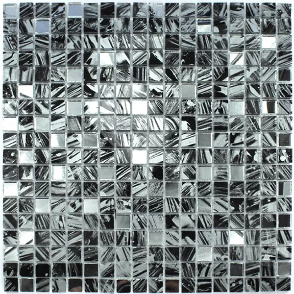Sample Mosaic Tiles Glass Mirror Grey Marbled 