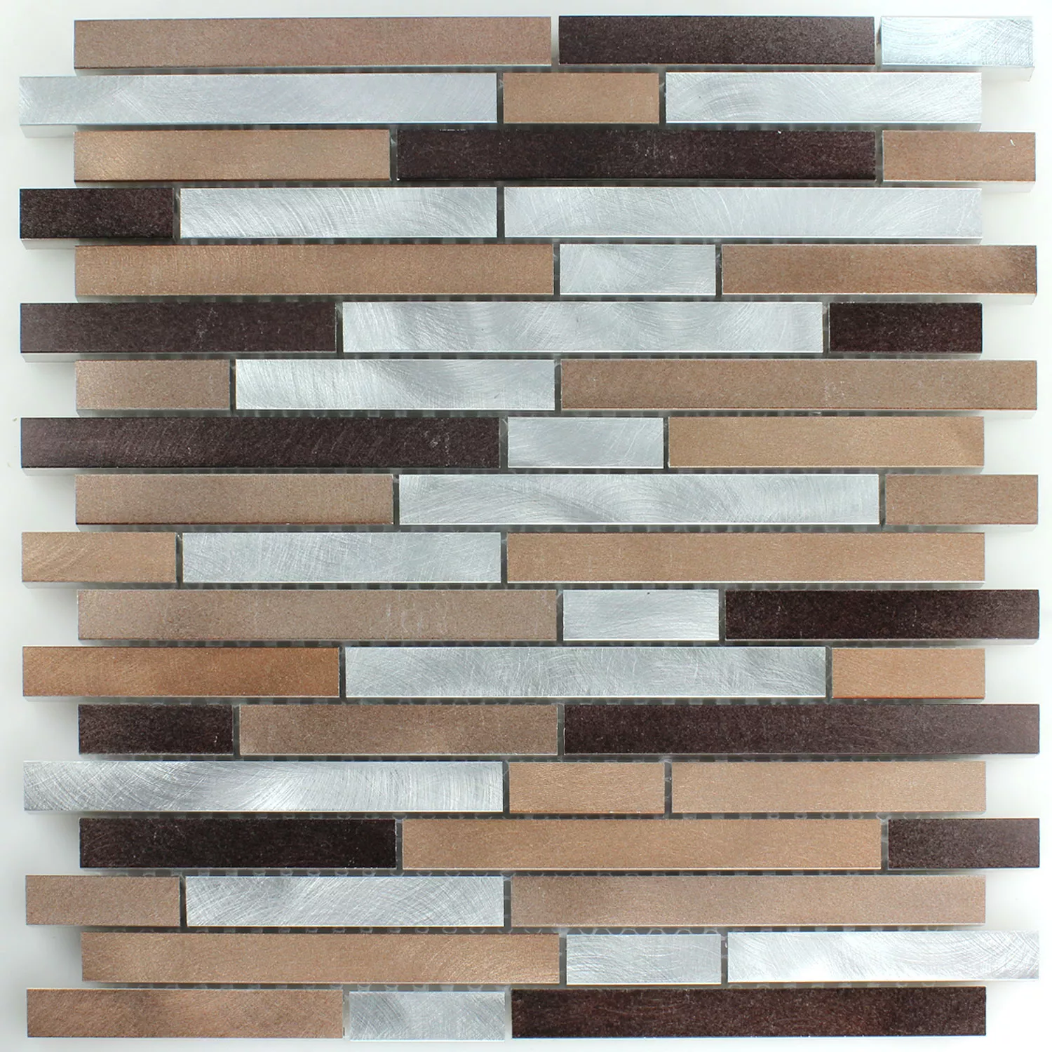 Sample Mosaic Tiles Alu Metal Copper Brown Mix