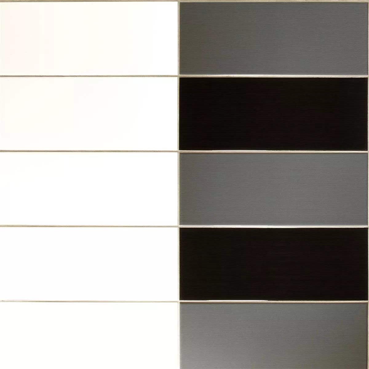 Wall Tiles Freiberg Striped 15x40cm Grey