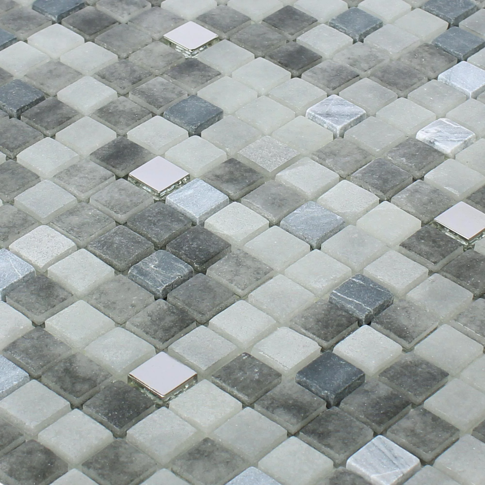 Mosaic Tiles Glass Natural Stone Mix Freyland Black