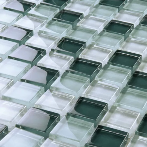 Mosaic Tiles Glass 23x23x8mm Green Mix