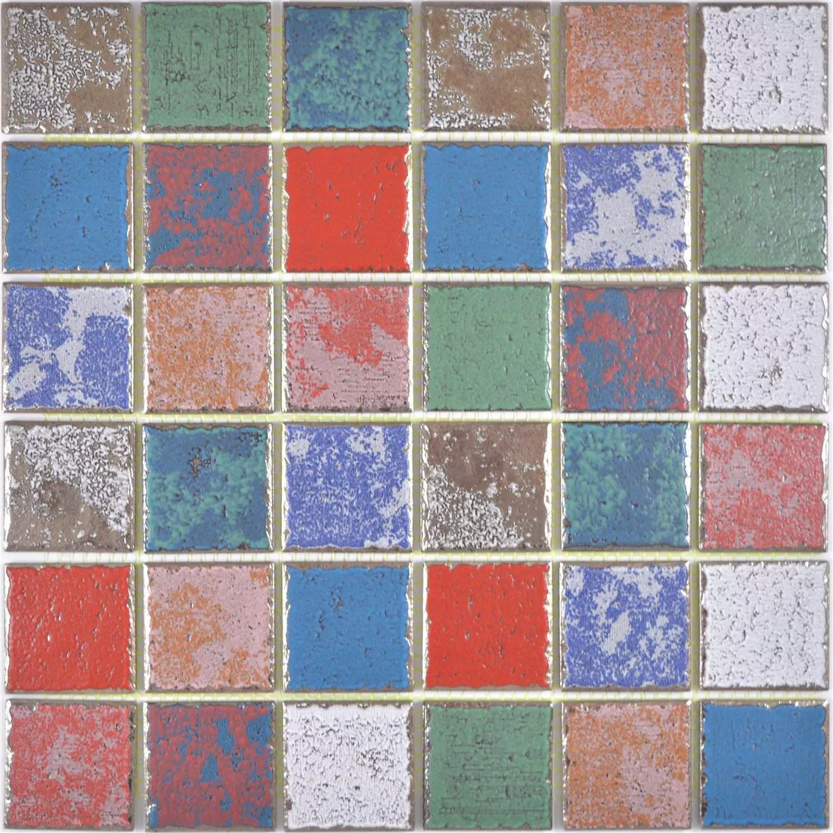 Sample Ceramic Mosaic Tiles Oriente Retro Optic Colored